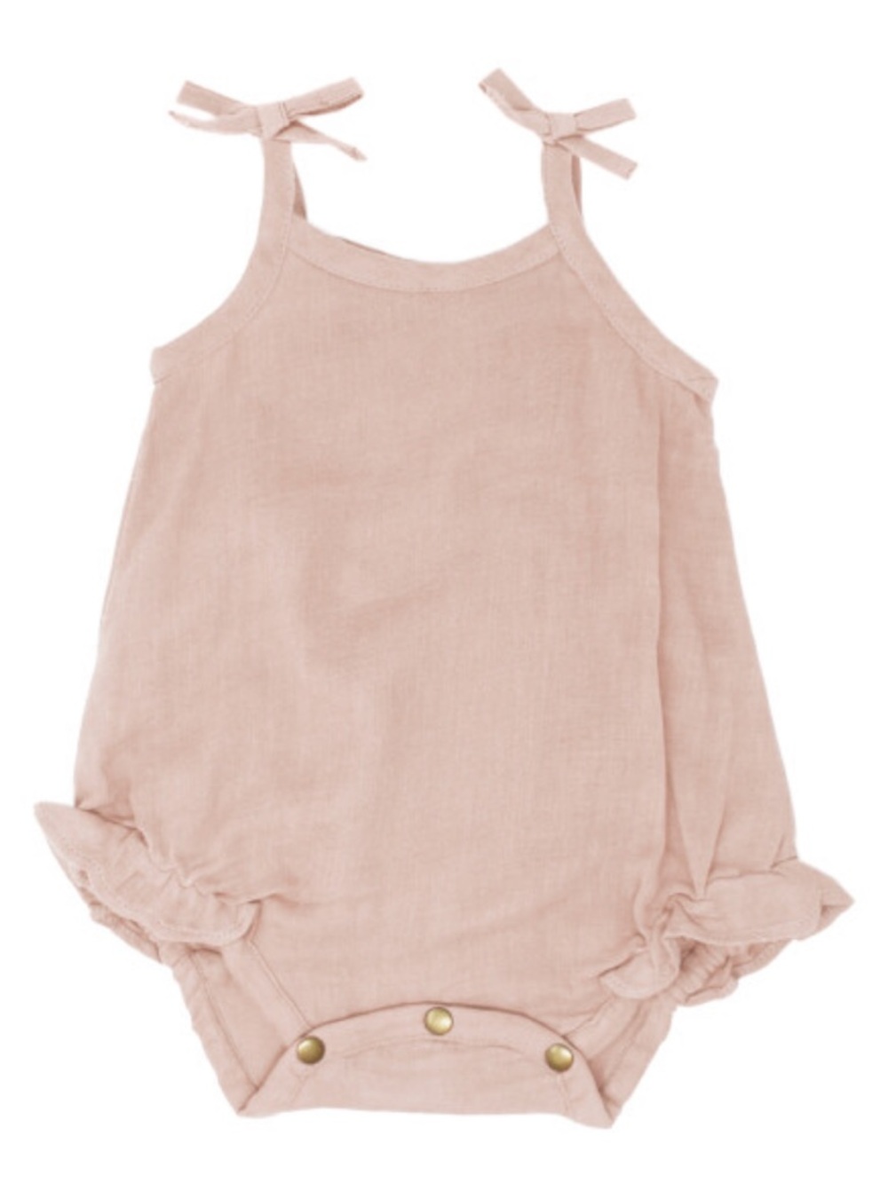 L'ovedbaby Muslin Tie-Shoulder Bodysuit-Rosewater Pink
